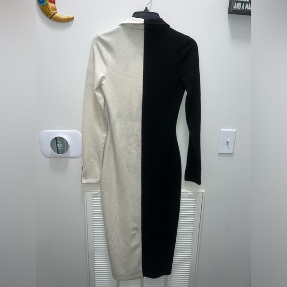 *flawed* Anthropologie Ciebon Zip Front Colorblock Midi Dress - Picture 9 of 13